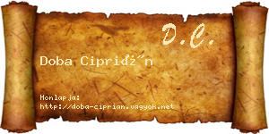 Doba Ciprián névjegykártya